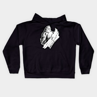 Hiding in the trees 20/12/23 - vintage cryptid inspired art Kids Hoodie